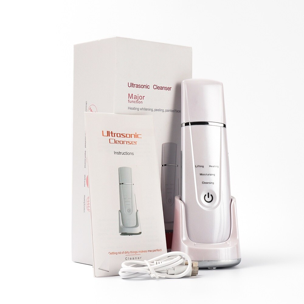 4 tryby ultradźwiękowy skruber skóry ems ogrzewanie twarzy dokładne czyszczenie peeling łopata skóra nawilżająca promuj wchłanianie odżywiania: biały