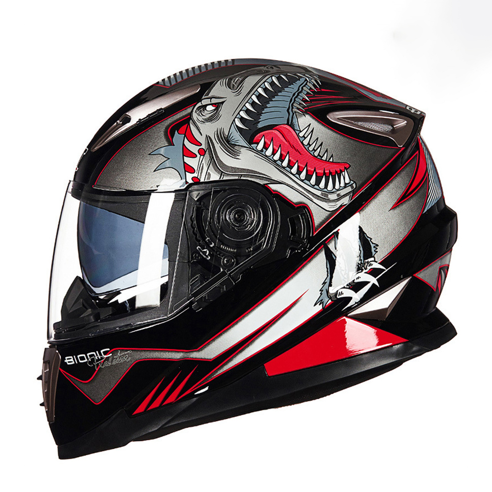 Full Face Motorhelm Mannen Vrouwen Dot Winter Veiligheid Anti-Fog Waterdichte Dubbele Lens Rijden Motorfiets Helm Casco Motorcross: Champagne / M