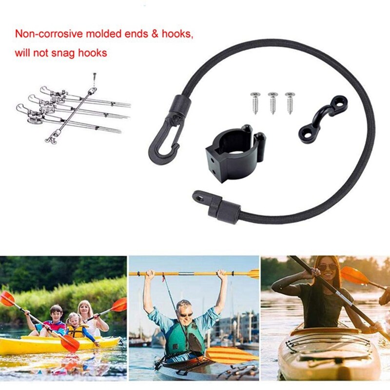 Kayak Boat Fishing Rod Tamer Straps Belt Holder Pole Rack Clips Clamps Paddle Clip Deck Mount Connector for Fishing Rod