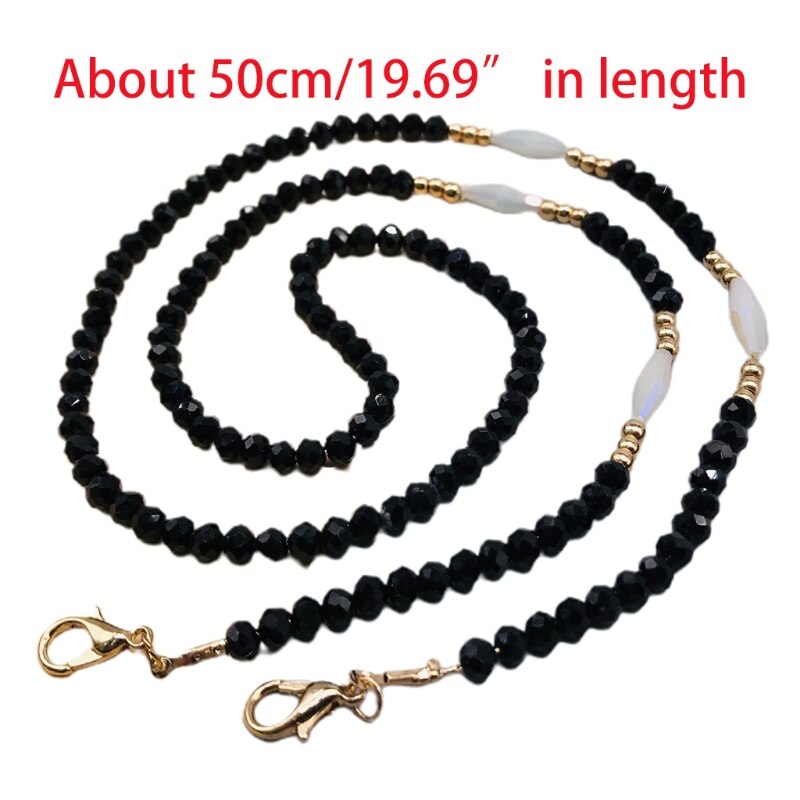 Ręcznie pleciony imitacja kryształu maska łańcuszek smycz okularowy anty-zgubiony uchwyt biżuteria naszyjnik z koralików pasek smycz