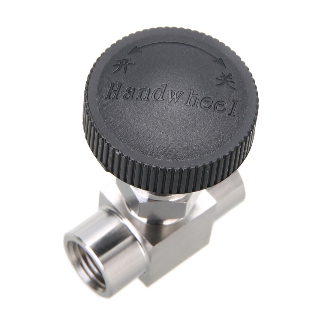 1/4" Needle Valve Stainless Steel Needle Valve 1/4" Female Thread Water Gas Oil Valve Flow Control Shut Off Valve Part Black