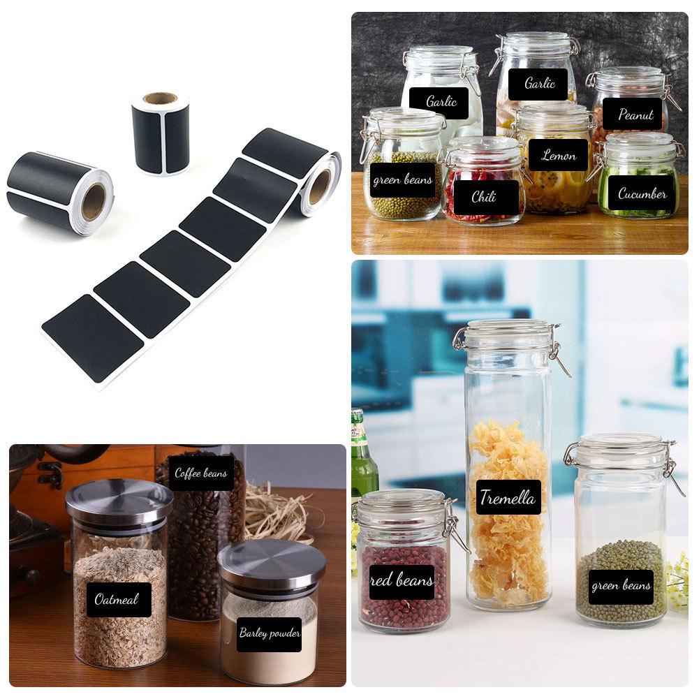 Étiquettes tableau noir étiquettes effaçables auto-adhésif pot étiquette autocollants parfait pour cuisine pots à épices bouteille 120 pièces/rouleau # CW