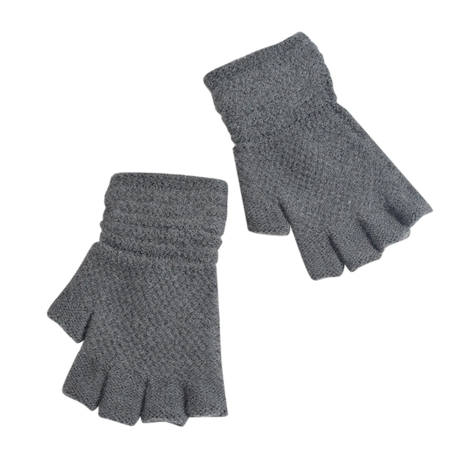 Winter Warm Solid Woolen Gloves Toddler Baby Girls Boys Winter Warm Solid Knitted Flip Fingerless Mittens Gloves Варежки Детские: Dark Grey