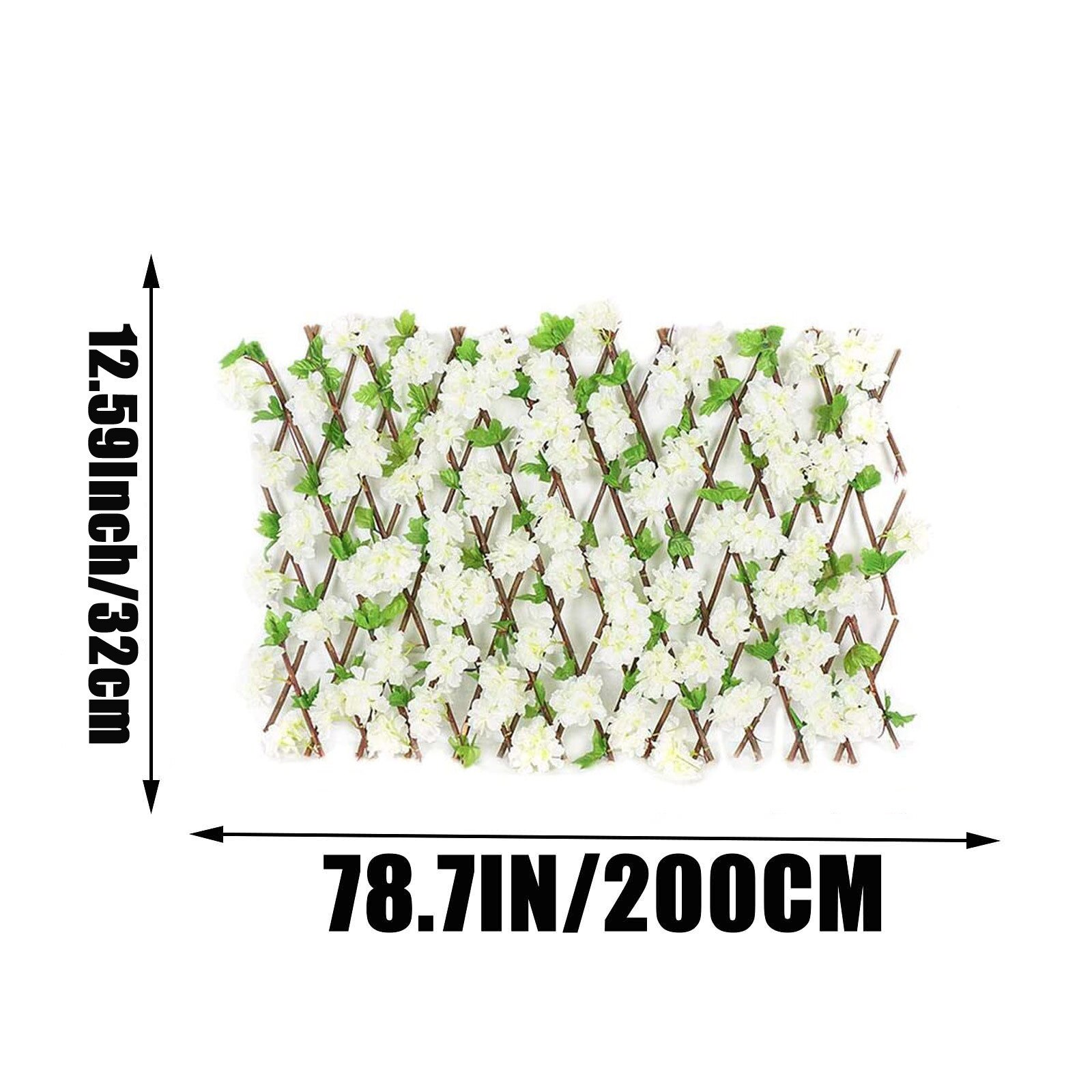Intrekbare Hek Uitbreiden Houten Hek Hedge Met Kunstmatige 6 Soorten Cherry Bloem Bladeren Tuin Decoratie Trellis Screen: D-M