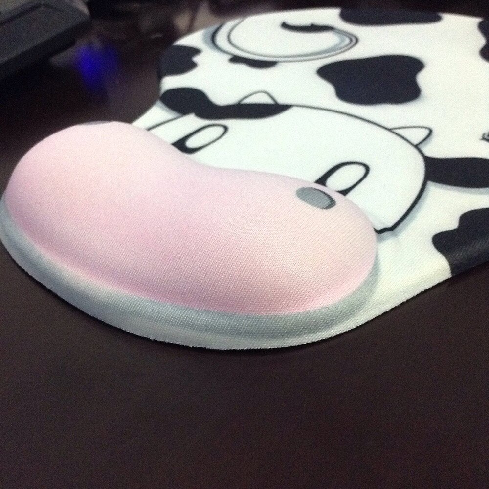 Cute Cow Anti-Slip Computer Mouse Pad Mat with Gel Wrist Support for PC Macbook Laptop Accessories 0A