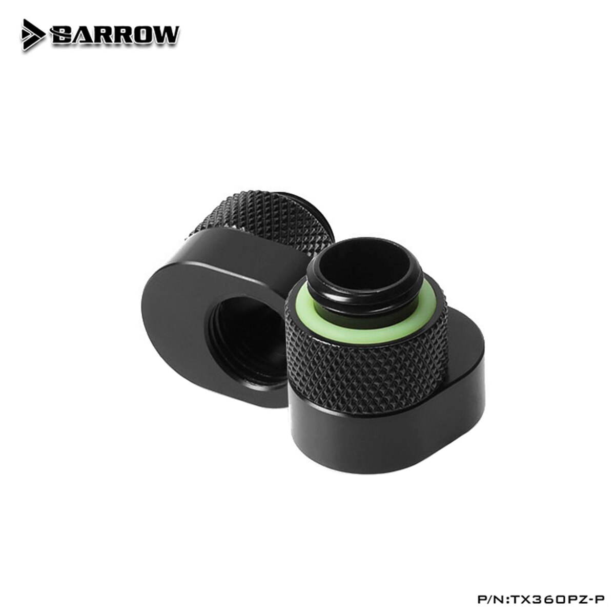 Barrow G1/4" 360° Rotary Offset Adapter Male to Famale 6mm Fitting for Computer Water Cooling System(Mini Pom Fittings)