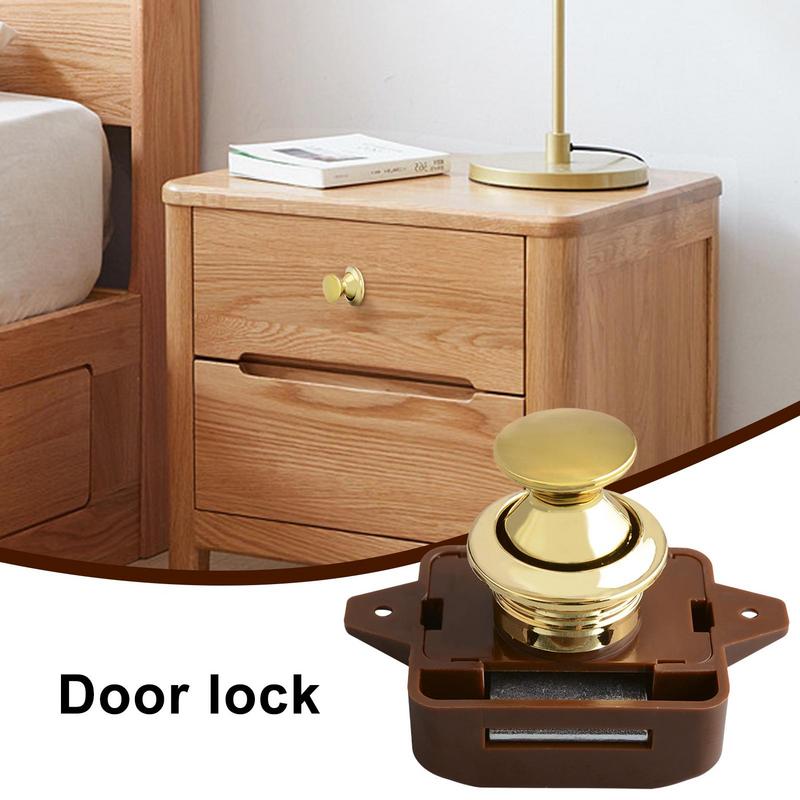 Keyless RV Push Cabinet Locks Metal camping Cupboard Push Button RV Compartment Latch Catches Locks For Caravan Yacht Boat