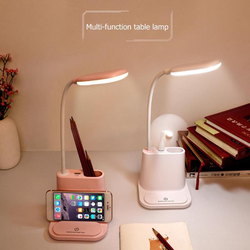 Multifunctionele LED Touch Bureaulamp USB Oplaadbare Slaapkamer Tafellamp Creatieve Leeslamp