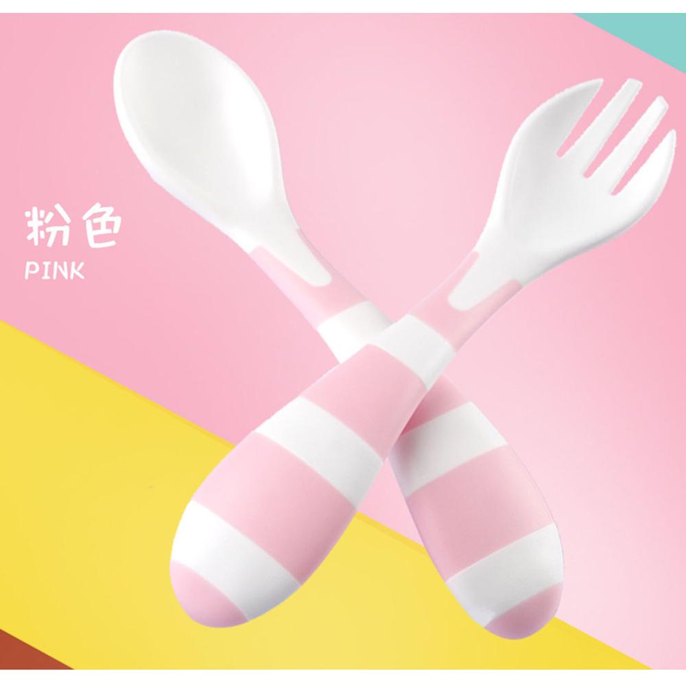 Korean Version Baby Spoons Set Feeding Dishes Tableware For Children Flatware Cutlery Spoon Plastic With Box Baby Utensils: pink