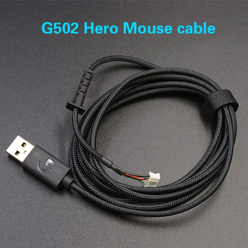 1PCS Muis kabel voor Logitech G502 Hero RGB USB PVC breien draad Muizen Lijn Vervanging draad Geven muis schaatsen: Black