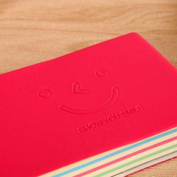 Cute Korean Smiley Notebook Kawaii Student Stationery School Supplies MINI Rectangle Notebook Color Inside Pages Small Note Book