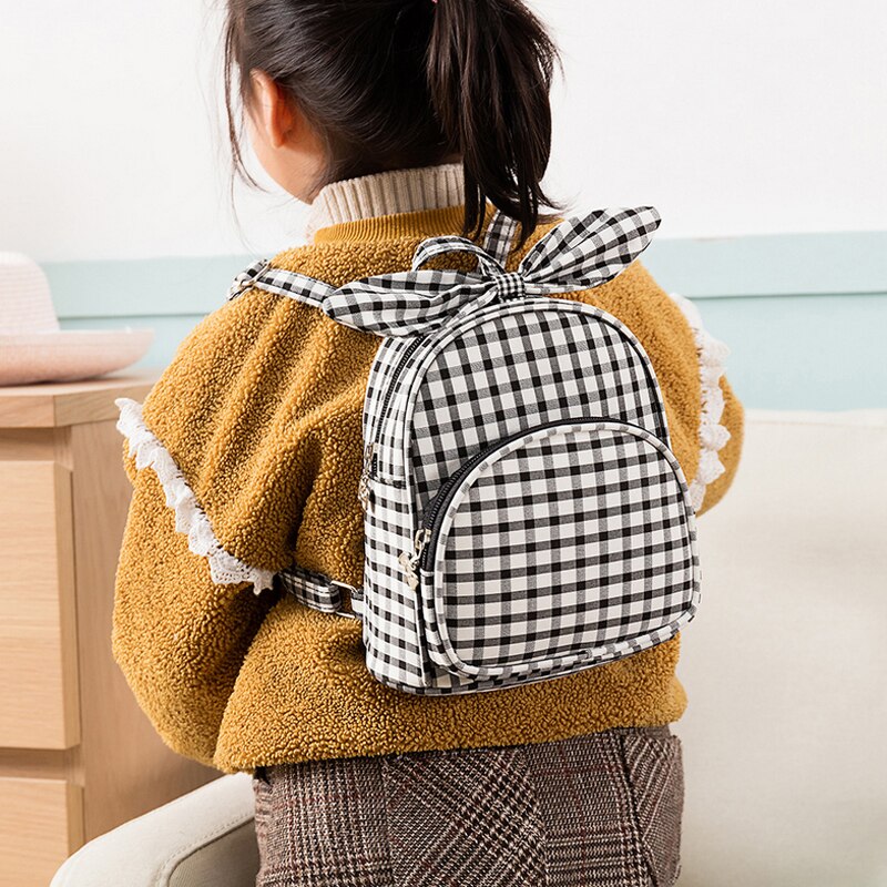 Kinderen Rugzak Plaid Strik Kids Tas Schattige Mode Kleuterschool School Rugzakken Voor Jongen Meisje Mini Schooltassen