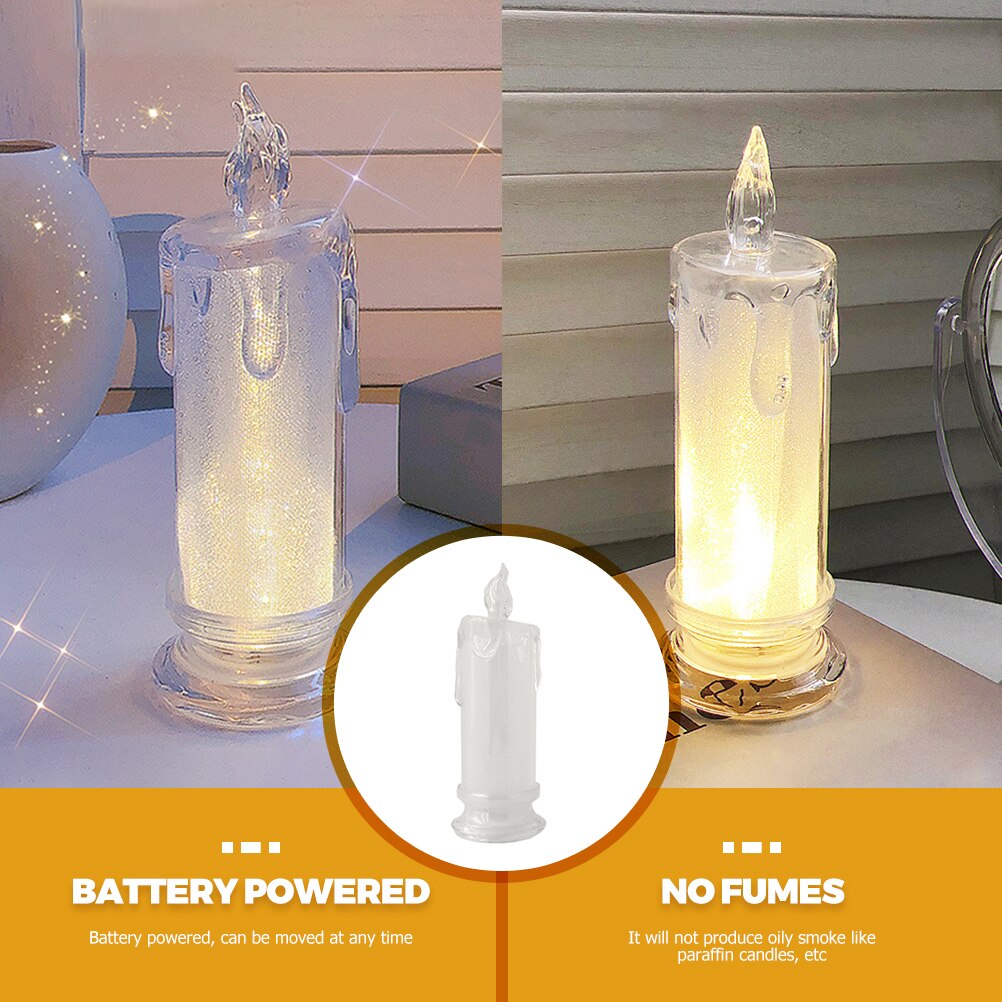 Veilleuse en forme de bougie, 2 pièces, éclairage de Table, accessoire de photographie, décoration de la maison