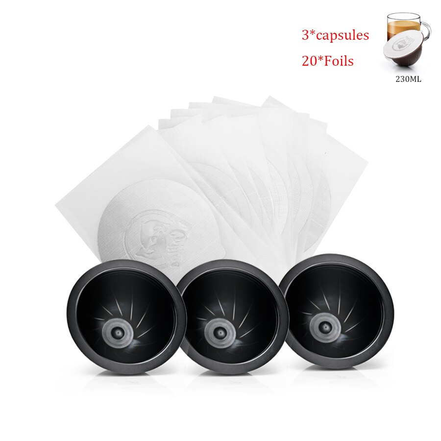 Icafilasreusable -kapselit, uudelleen täytettävät vertuo -kapselit, jotka ovat yhteensopivia nespresso vertuoline gca 1: n ja delonghi env 135: n kanssa: Luumu