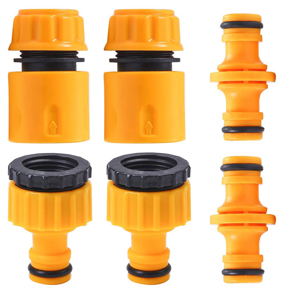 Connecteur de tuyau d&#39;arrosage rapide ABS, extrémité 1/2 &quot;, Double mâle, Joint d&#39;accouplement, ensemble d&#39;adaptateur d&#39;extension pour tuyau, 6 pièces: C