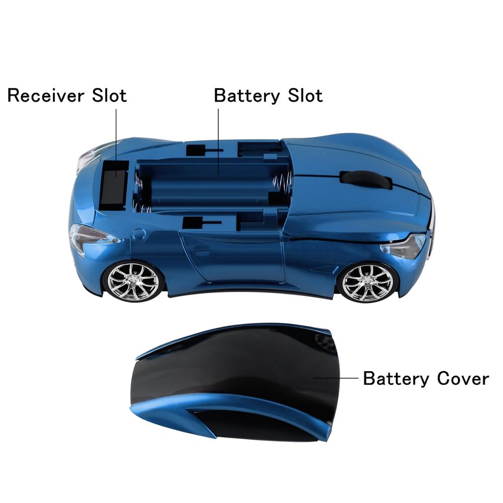 2.4Ghz Wireless Optical Mouse Sports Car Shaped Computer Mouse 1600DPI USB Ergonomic Gaming Mice 3D Mini PC Mause For Gamer Kids