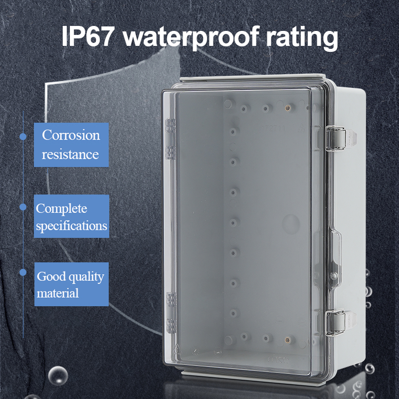 IP67 Waterproof Gray/Transparent Cover Enclosure Juction Box ABS Plastic Outdoor Electronic Instrument Hinge Case