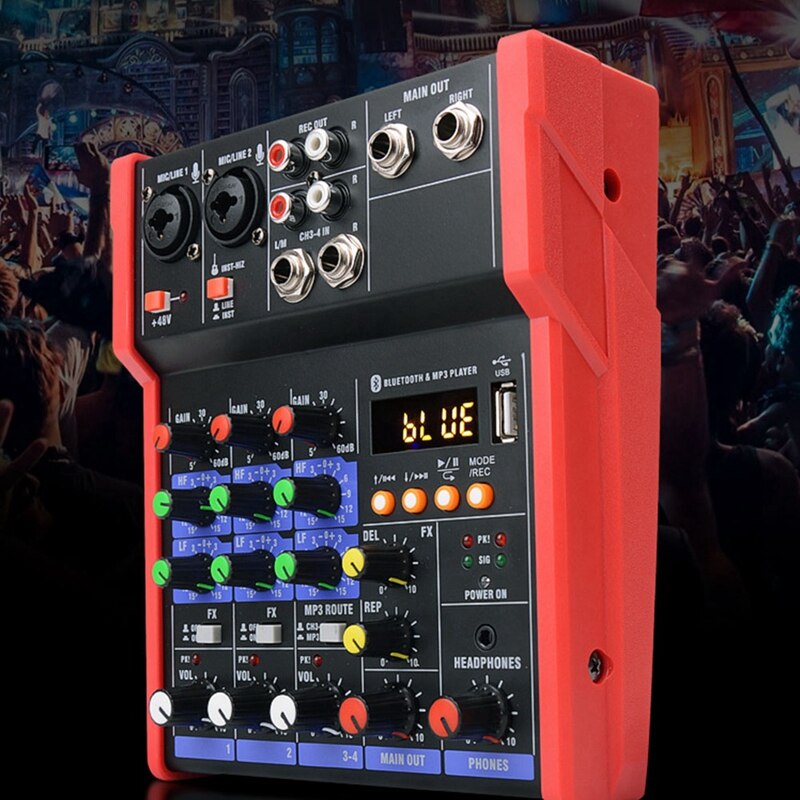 KTV-tarjeta de sonido para Karaoke, Mini mezclador portátil de música, con Bluetooth, 5V, para escenario de casa, DJ, rendimiento en vivo