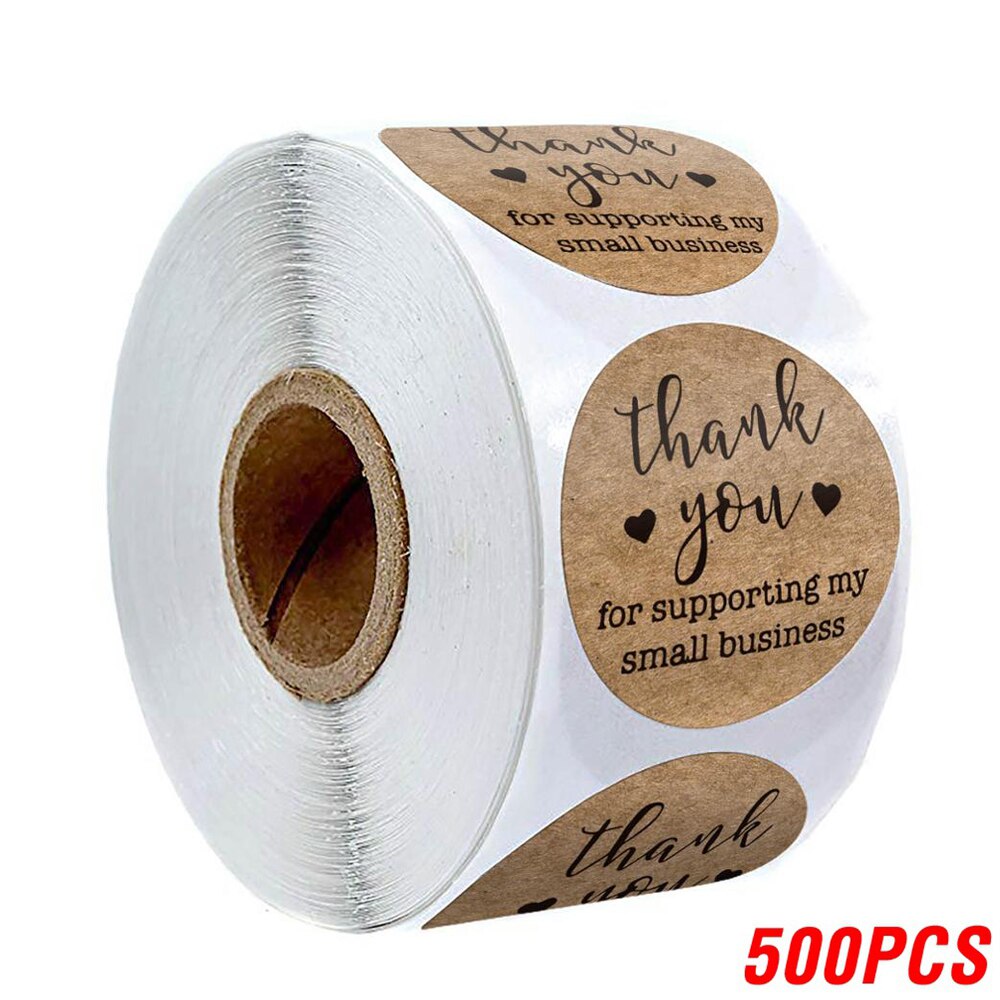100-500Pcs Kraft Paper Self Made Sticker Met Liefde Plakboek Envelop En Verpakking Sticker Manual Maken Briefpapier label: YH26-500pcs