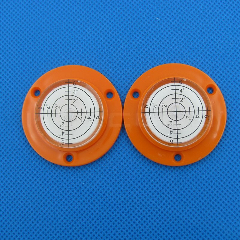 50*9mm Shell Red Color Flanges Universal Circular level Plastic bubble level with Mounting Holes