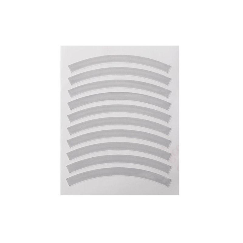 Pegatinas reflectantes para bicicleta de equilibrio para niños, calcomanías para rueda, apliques de advertencia para neumáticos, cinta de seguridad, accesorios para bicicleta, 10 Uds.: Blanco