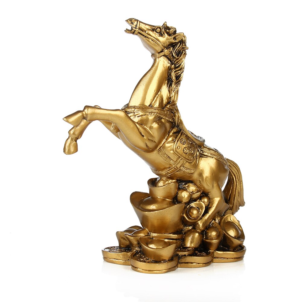 Harz pferd handwerk hause dekorationen retro goldene pferd Statue pferd skulptur büro dekoration zubehör