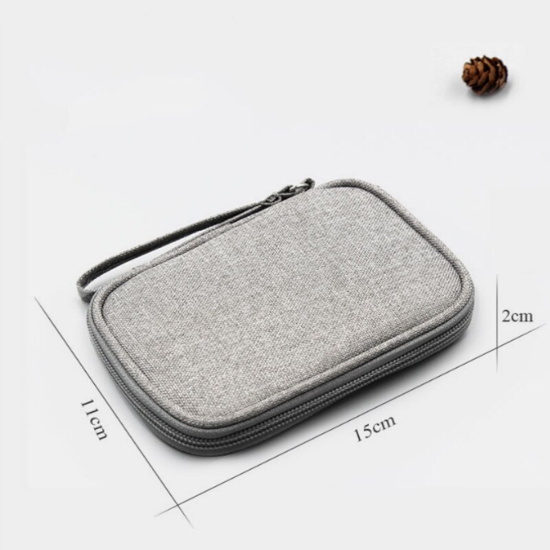 Sac de rangement numérique en tissu Oxford, sac de rangement numérique, câble USB, écouteurs, banque d&#39;alimentation, disque dur Mobile, étui Portable, Kit de voyage: GRAY