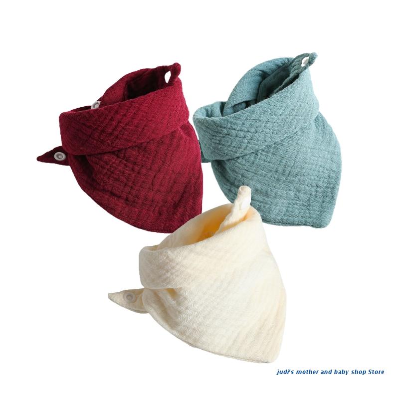 67JC 3 Pcs Babyvoeding Kwijlen Slabbetjes Speeksel Handdoek Driehoek Sjaals Bandana Zachte Katoenen Slabbetjes Verstelbare Drukknoop Burp Doek voor: 5