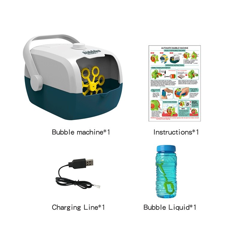 Automatische Bubble Machine Draagbare Bubble Machine Voor Kids Rechar Geable Draagbare Party Speelgoed Elektrische Bubble Making Machine