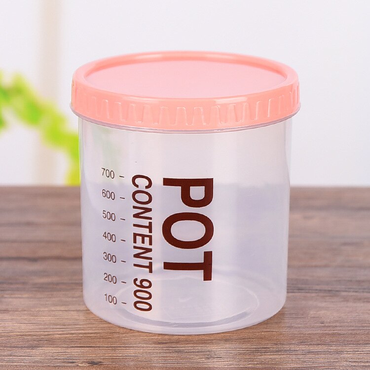Plastic Grain Storage Tank Food Sealed Tank Kitchen Transparent Snack Storage Box Storage Tank: PINK-M