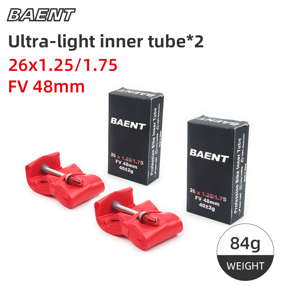 Baent TPU chambre à air de vélo ultralégère 29 pouces pneu de VTT 27.5 26 pouces 48mm valve française 1.26-1.75 1.9-2.7 pièces de vélo: Gris foncé