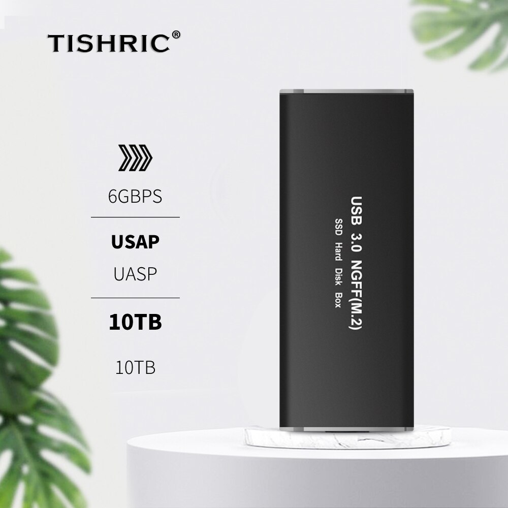 Contenitore esterno di HDD del contenitore di Hdd della scatola del disco rigido di TISHRIC USB3.0 a NGFF M.2 M-SATA