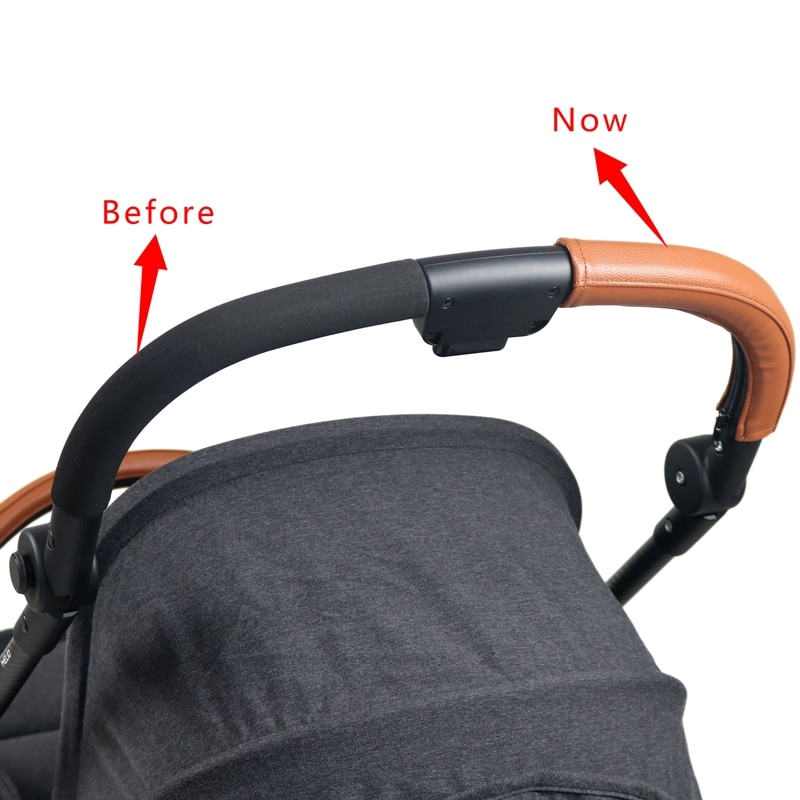 Housse de poignée en cuir PU pour Cybex Eezy S Twist (+) 2 / Eezy s2, étuis de protection pour poussette, housse accessoires