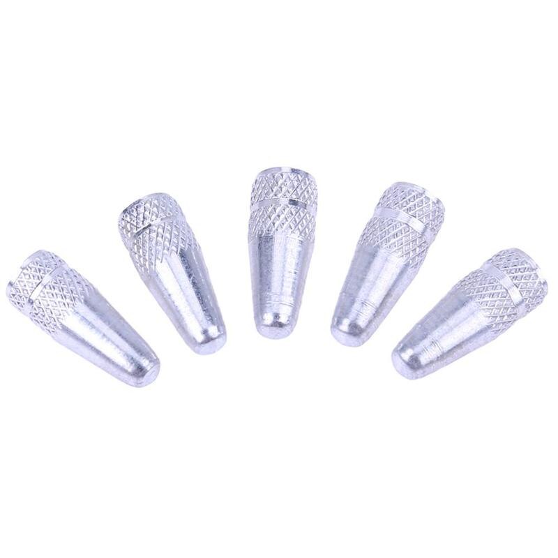5Pcs Fiets Presta Aluminium Druk Ventieldopjes Dust Covers Ventieldopje Bisiklet Aksesuar Ventiel Stofkap Fiets Accessoires: Silver