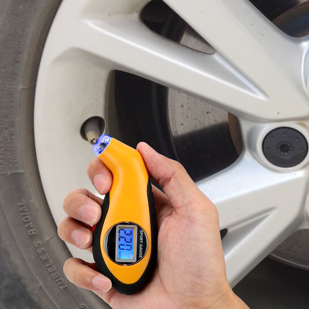 LEEPEE – capteur de pression des pneus, pour énergie solaire, TPMS, système de surveillance de la pression des pneus, alarme de sécurité automobile, écran LCD: Pressure Gauge Meter