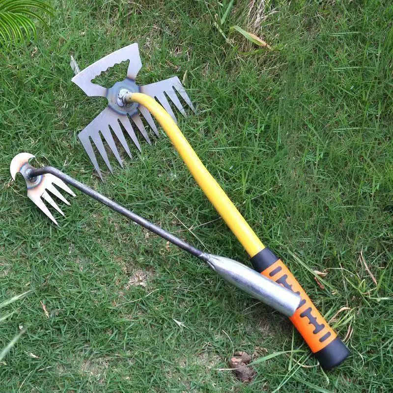 Garten Unkraut Werkzeuge Multi-Zahn Hand Rechen Mangan Stahl Lockerung Boden Werkzeuge Landwirtschaft Graben wild gemüse Hacke
