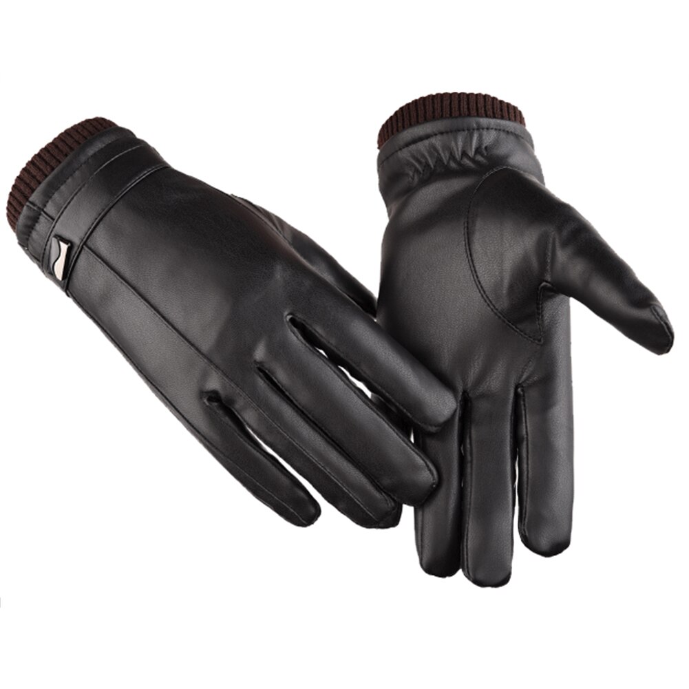 Leather Gloves Leather Black Touch Screen Leather Gloves Riding Leather Gloves Men Leather Winter Gloves Warm Mittens