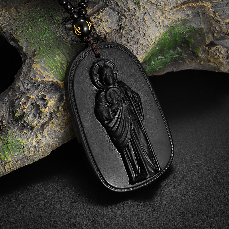 Collier pendentif en Jade bouddhiste exquis pour hommes et femmes, personnalité religieuse, amulette Simple, accessoires de fête d'église,