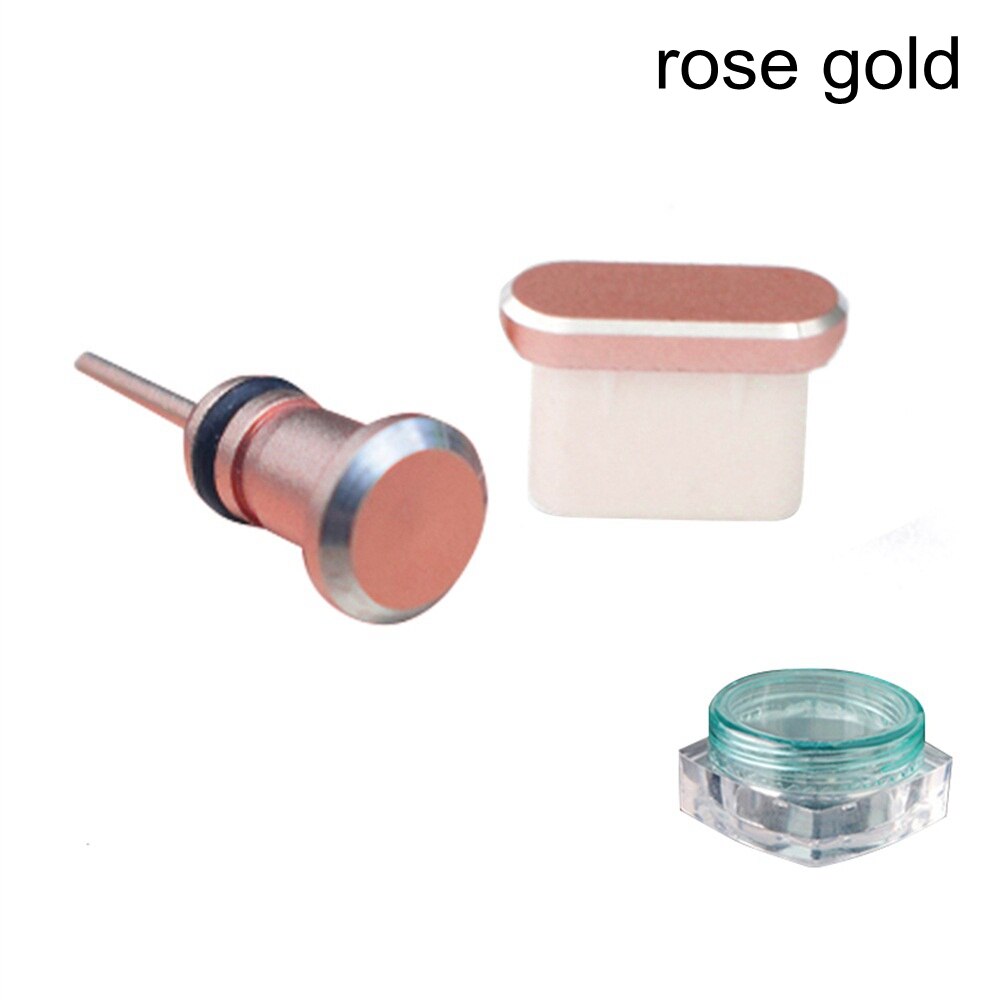 Type C Charging Port Earphone Dust Plug 3.5mm Jack Interface Mobile Phone Card Retrieve Card Pin For Samsung Oneplus Huawei: rose gold