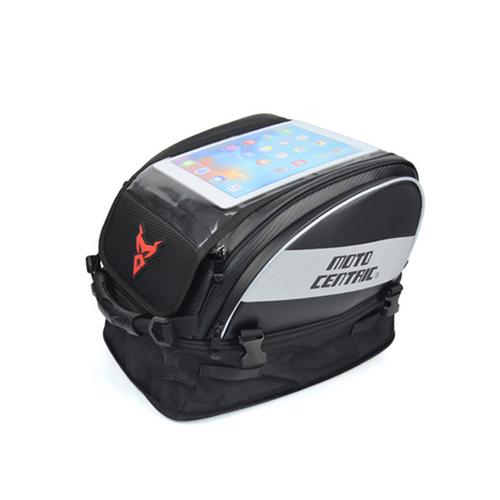 Motorcykel berøringsskærm tank taske høj kapacitet hjelm opbevaringspose motocross rytter rygsæk bagsæde taske bærbar håndtaske: Rød stigning