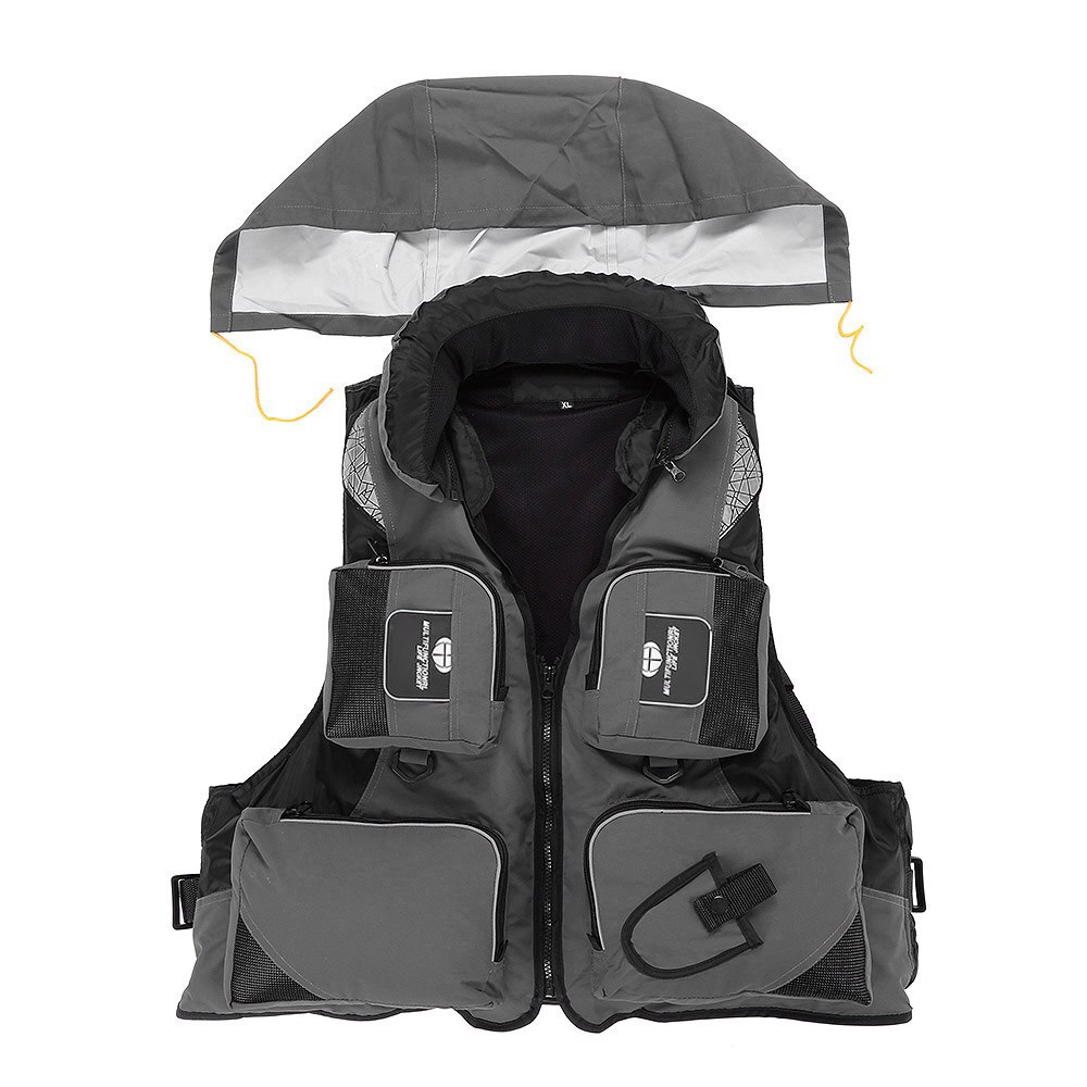 Lixada Professional Fishing poliester kamizelka bezpieczeństwa dla dorosłych kamizelka ratunkowa sportowa kamizelka ratunkowa wędkarska pływanie żeglarstwo Drifting: Grey XL