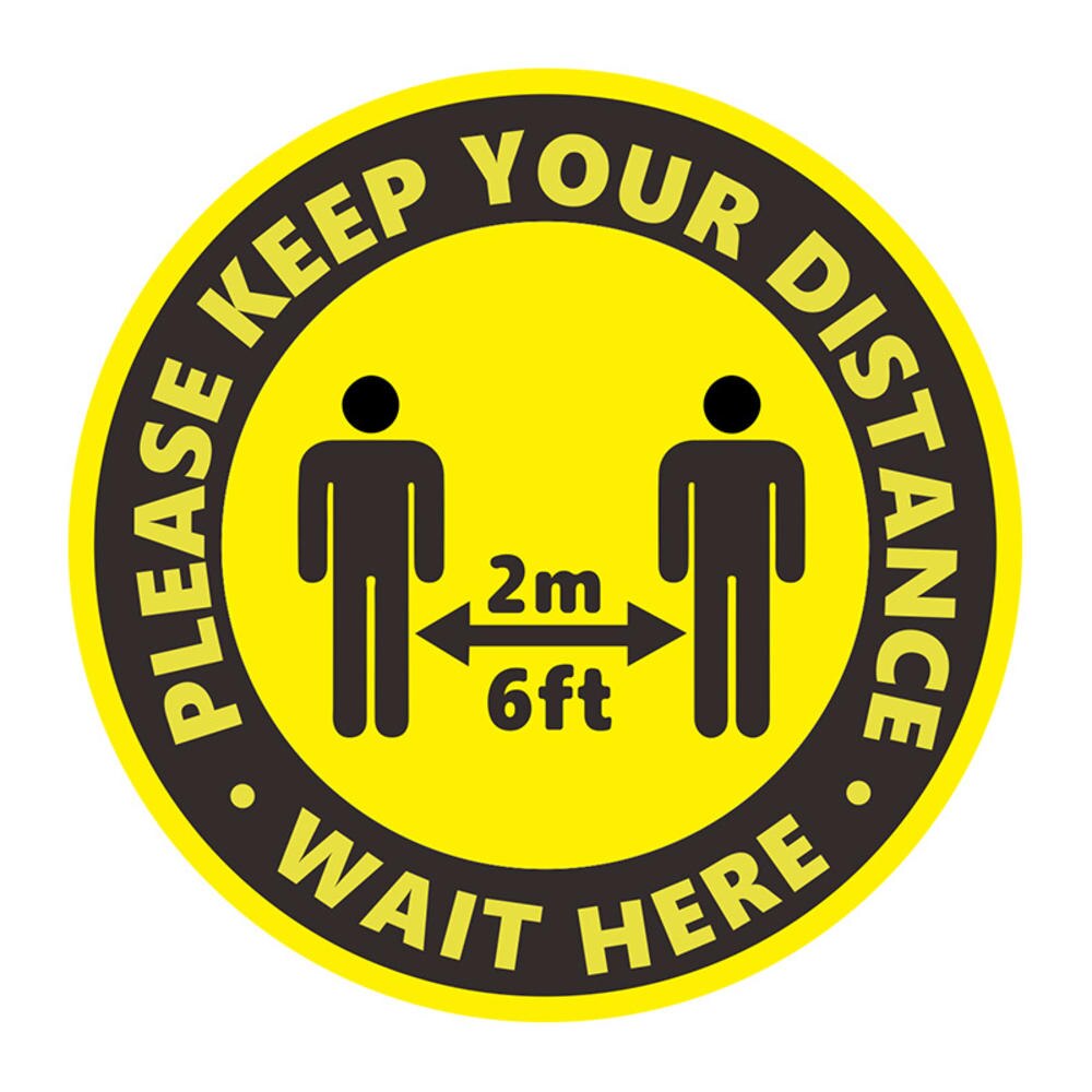 Public area Social Distancing Floor Sticker Indoor Ground Sticker Safety Floor Sign Decal Sticker for Crowd Control Guidanc: 2