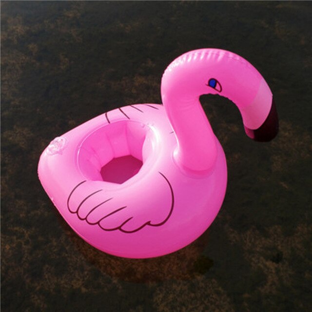 Luftmadrasser för kopp uppblåsbar flamingo dryck kopphållare pool flyter bar glasunderlägg flytande anordningar rosa: 2