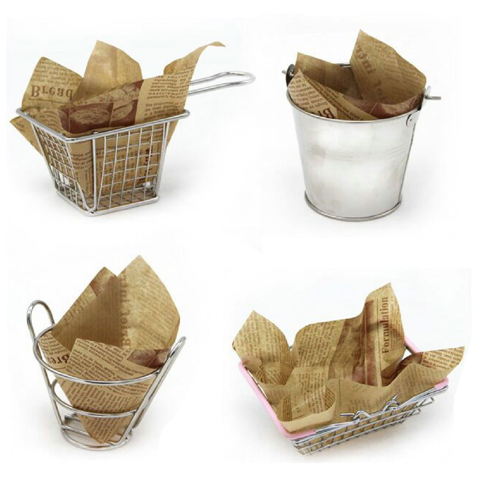 Feuilles de papier anti-graisse 200 pièces, cire de journal, tissu d&#39;emballage alimentaire pour doublure de panier alimentaire frit