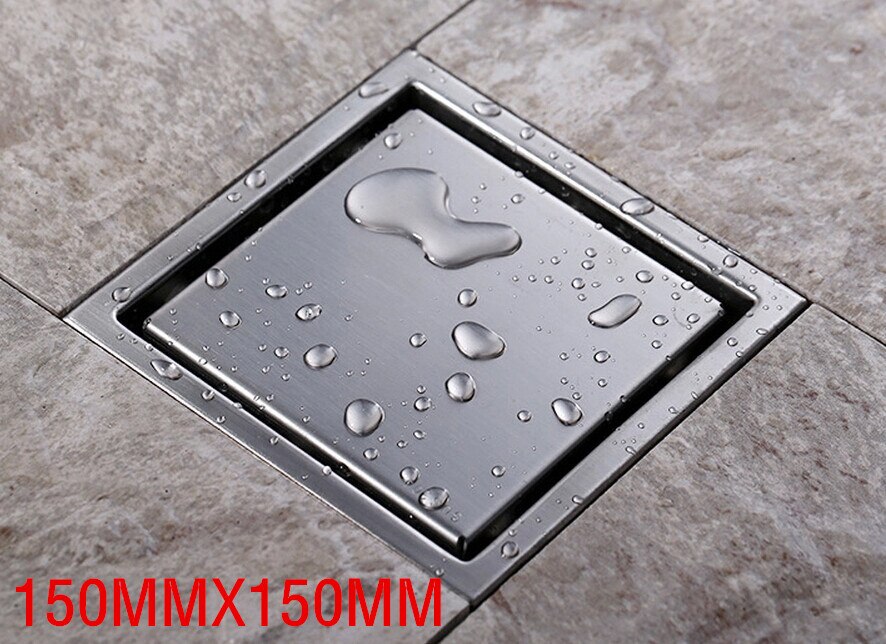 Tile Insert Square Floor Waste Grates Bathroom Shower Drain 150 x 150MM or 110 X 110MM,304 Stainless steel DR051: 150X150 MM