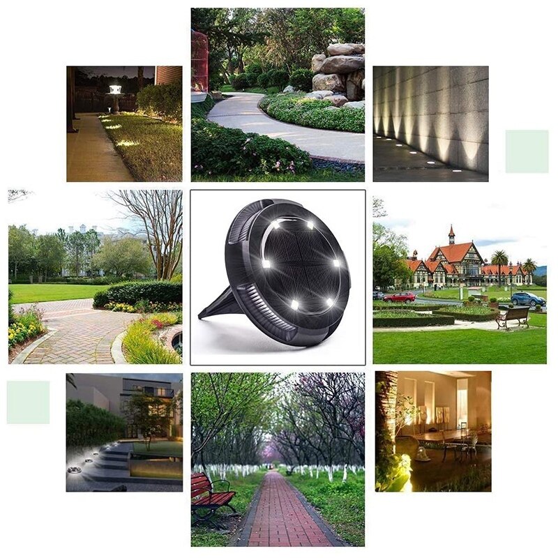 Solar Ground Lights Outdoor,10 LED Outdoor Ground Lights Solar Powered,Solar Lights Outdoor in Ground Lights,Solar Garden Landsc