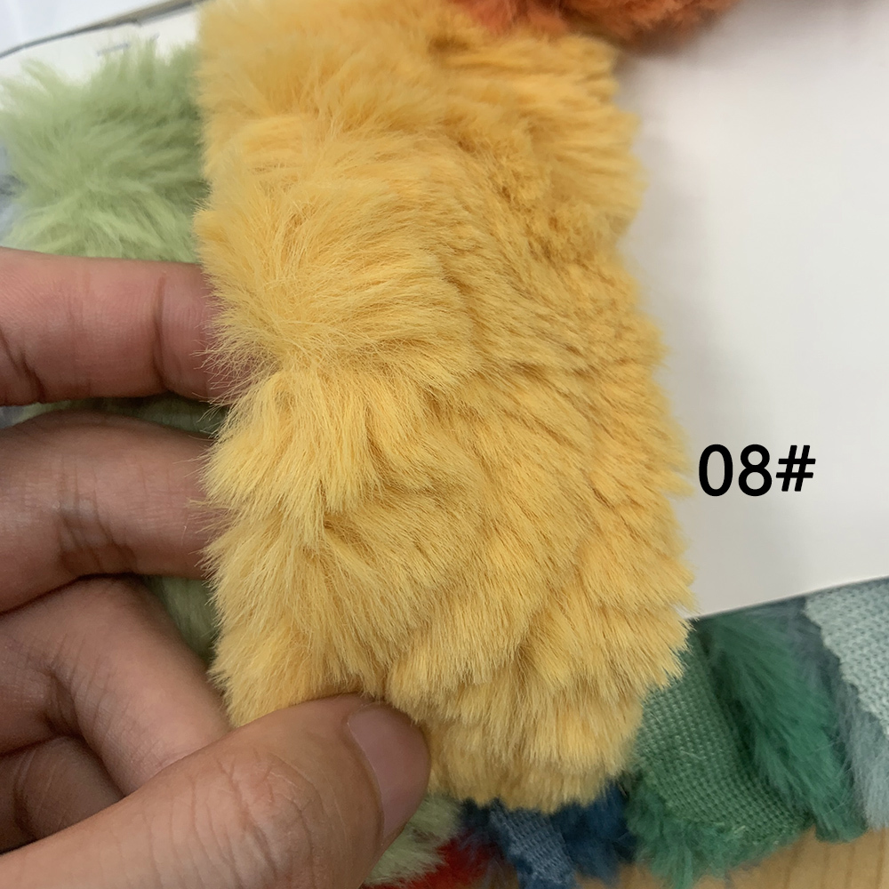 Embossed Microfiber 100% Polyester Fabric Rabbit Faux Fur Fleece Fabric For Cotton Doll Hair Plush Toy 25x45cm: Blue