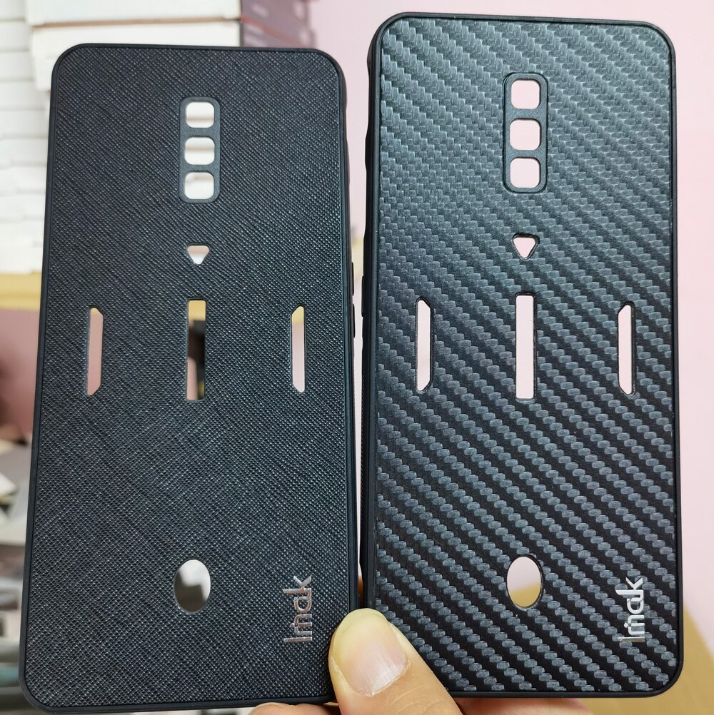 Imak Pu Leather Case Voor Zte Nubia Red Magic 6 Pro Carbon Fiber Fibre Saffiano Leather Protector Cover Shell