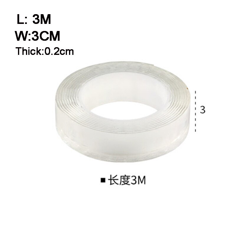 Transparent velcro nano tape can be washed and reused double-sided adhesive decorative tape tape can be pasted universal hook: 3M