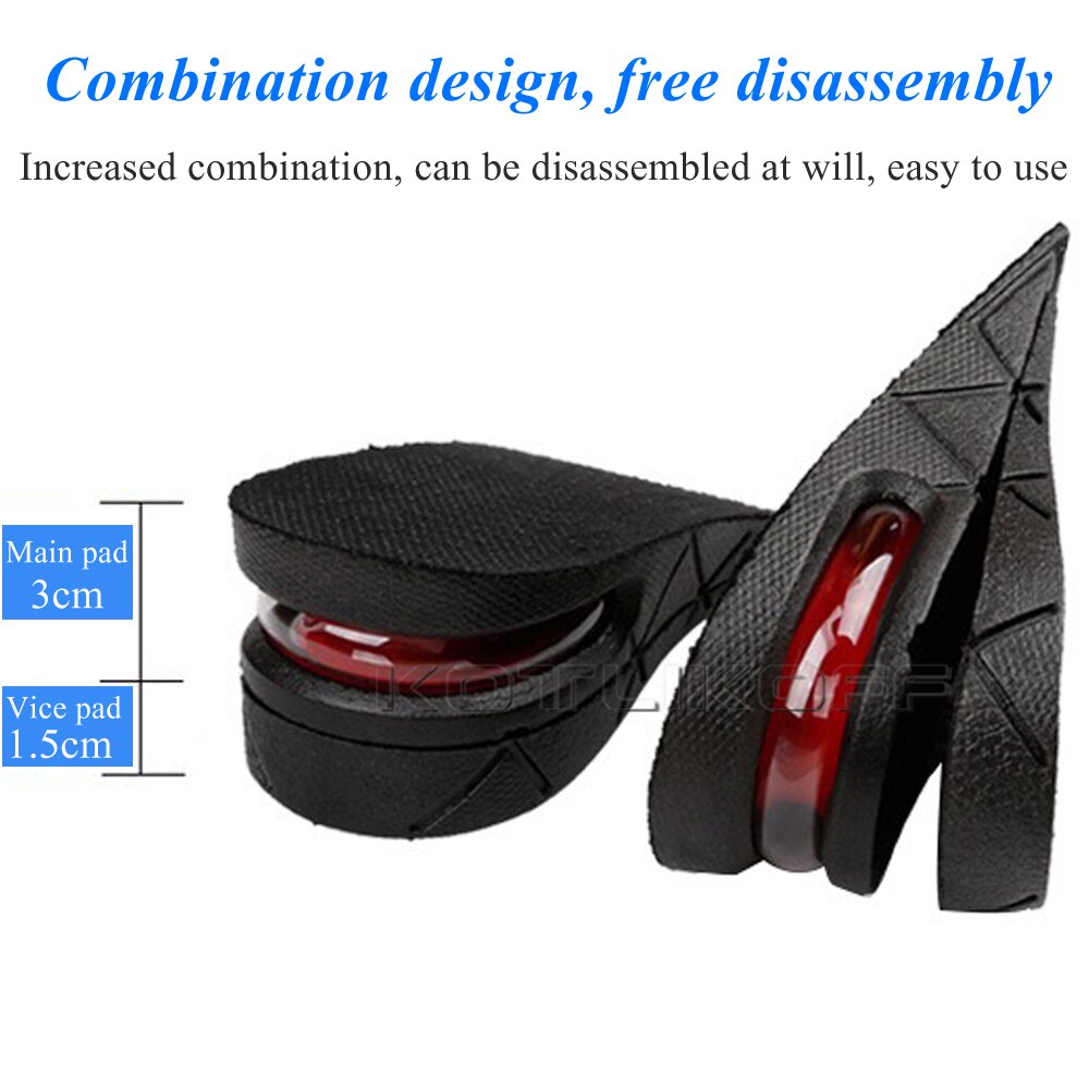 Hoogte Toename Half Binnenzool Muti-Layer Luchtkussen Hoogte Toename Lift Shoe Binnenzool Liften Kit 4.5Cm Taller Inserts voor Schoenen